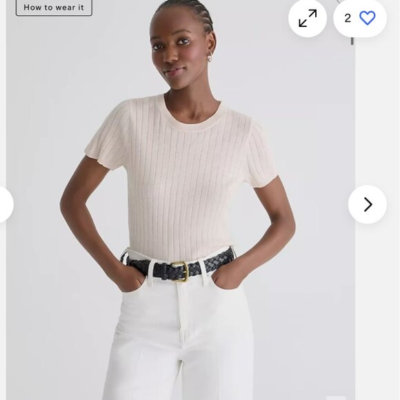 J.Crew Womens Silk Blend Cropped T-Shirt - Picture 1 of 7